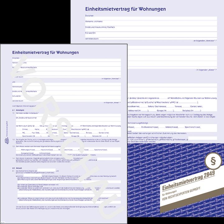 Actual product image Avery Unit rental agreement for apartments 2849 (4 x)