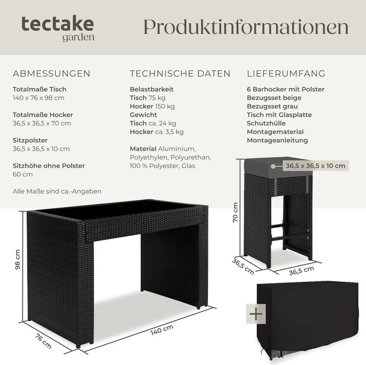 Produktbild tectake Rattan Sitzgruppe