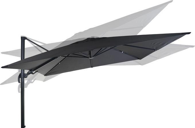 Produktbild Swisshandel24 Gastronomie-Ampelschirm, 3x4m (Ø5m) schwenkbar, Polyester/Alu 26kg anthrazit mit Ständer (3 m)