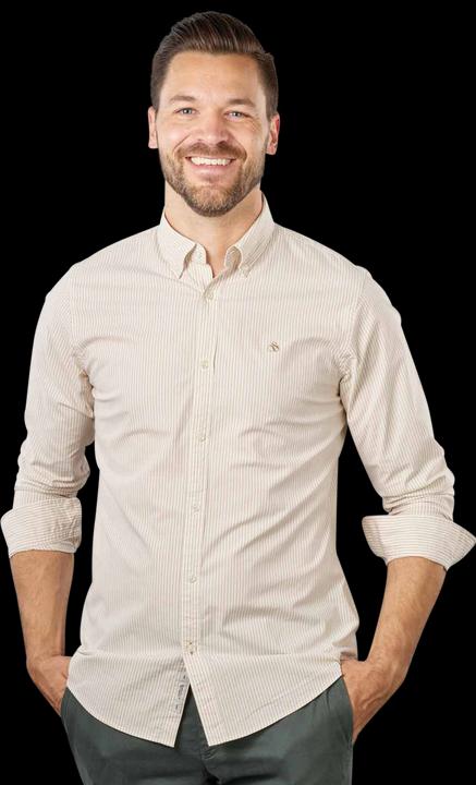 Produktbild Scotch & Soda Essential Stripe Shirt Longsleeve Off White (M)
