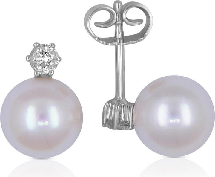 Produktbild Muau Ohrstecker (Weissgold 750 Akoya Perle 7.5-8mm Brillant 0.20ct.)