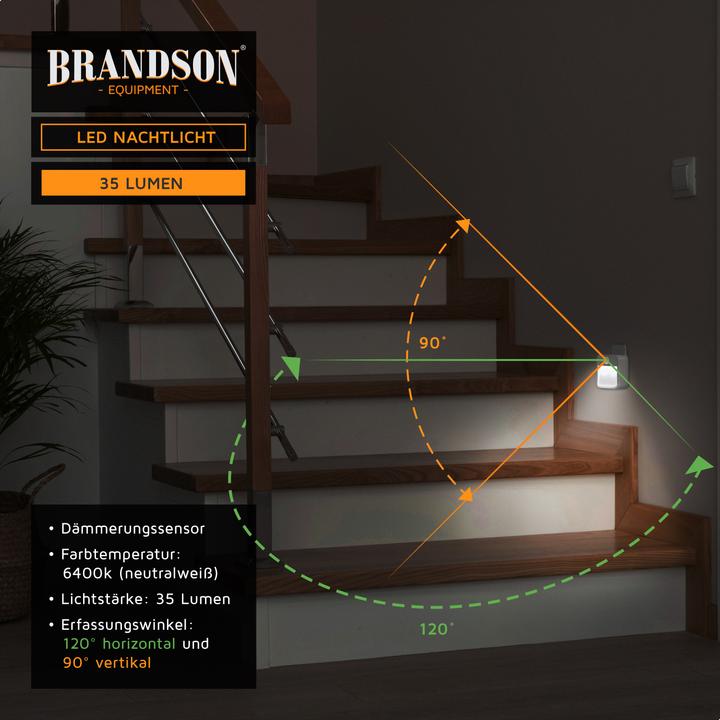 Actual product image Brandson LED night light, night lamp, motion detector, brightness sensor, night lamp