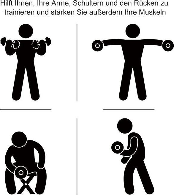 Produktbild Swisshandel24 Kurzhantel Set 30KG Hantelset mit Hantelscheiben für Zuhause Büro Fitnessstudio Stahl PU Schwarz Kra