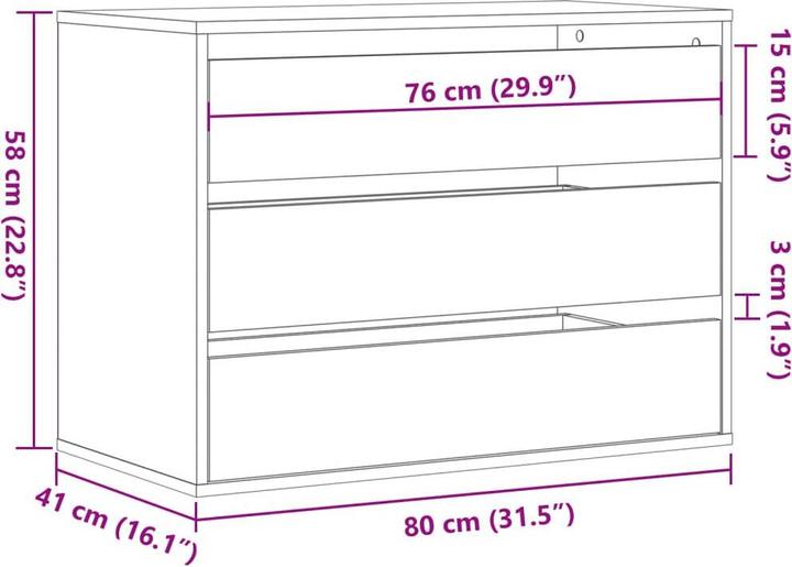 Actual product image VidaXL Lark (80 x 41 x 58 cm)