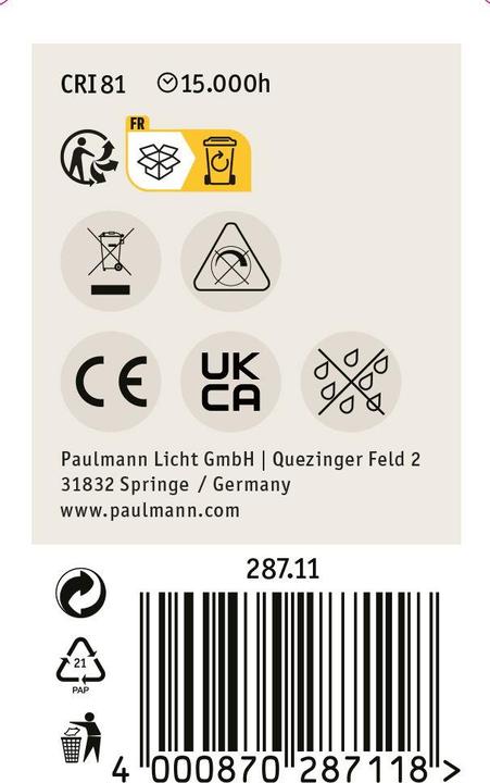 Image du produit Paulmann Gouttes (E14, 2.60 W, 260 lm, 1 x, F)
