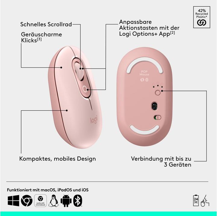 Actual product image Logitech POP Mouse with personalisable emoji (Wireless)