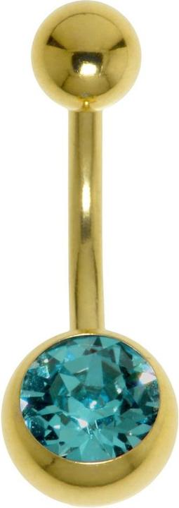 Actual product image Bijouteria Bellypiercing (Premium crystal, Surgical steel 316L, PVD coating (gold coloured))