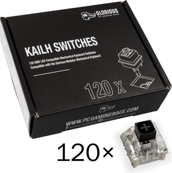 Actual product image Glorious PC Gaming Race Kailh Box Black Switches (120 pieces)
