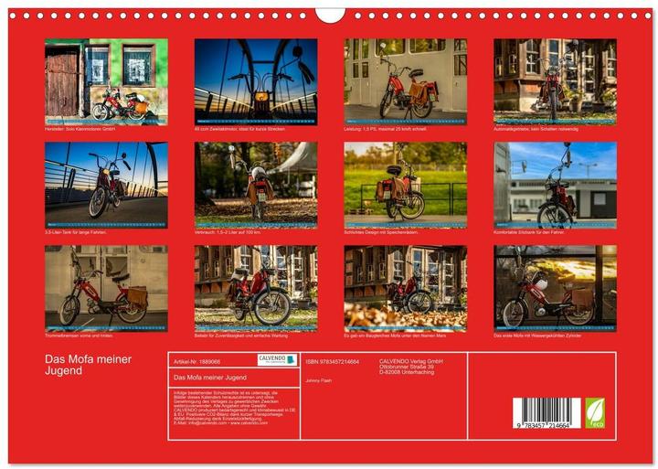 Immagine prodotto Das Mofa meiner Jugend (Wandkalender 2025 DIN A3 quer), Monatskalender (A3, Tedesco)