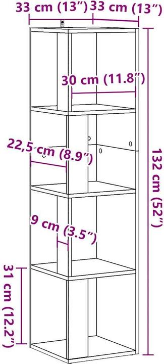 Produktbild VidaXL Eckregal Altholz-Optik 33x33x132 cm Holzwerkstoff (33 x 33 x 132 cm)