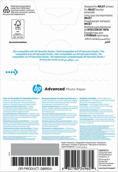 Immagine prodotto HP Q8692a (250 g/m², 10 x 15 cm, 100 x)