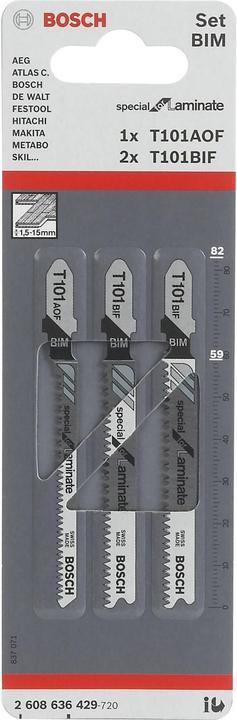 Immagine prodotto Bosch Professional Zubehör Set per laminato PRO, gambo a T, 3 pezzi.