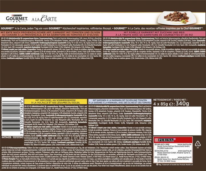 Produktbild Gourmet A la Carte Chefs Fantasies (Adult, 4 Stk., 85 g)