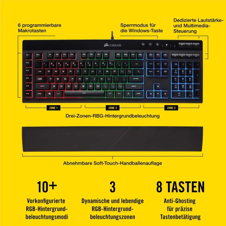 Actual product image Corsair K55 Rgb (DE, Cable)