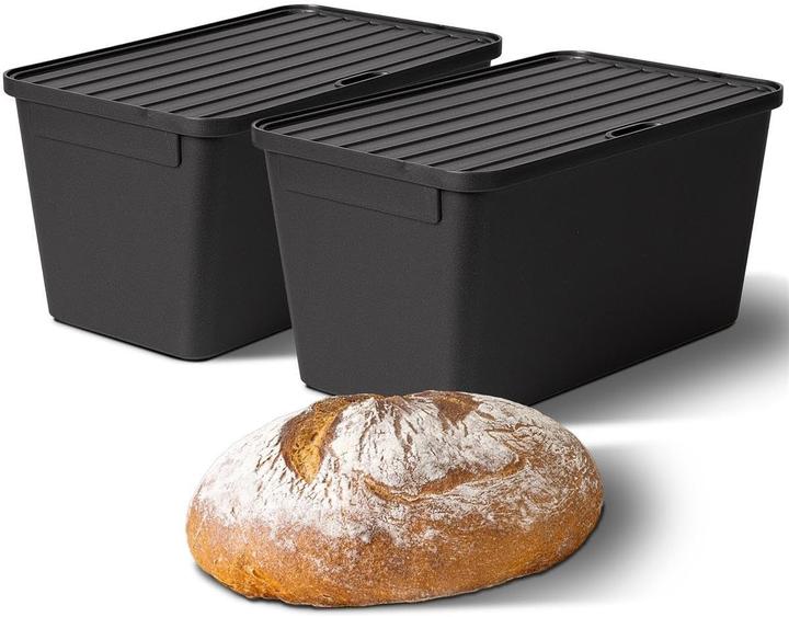 Produktbild Novaliv 2x Brotkasten Plastik mit Deckel 32x20x16,5cm Dose für Brot Brotkasten Kunststoff Aufbewahru