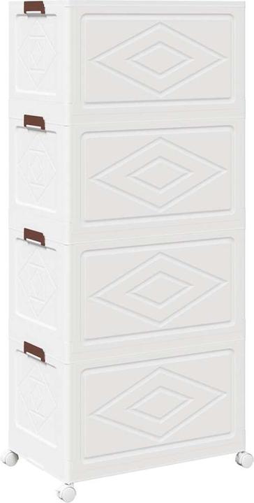Image du produit VidaXL Boîte de rangement x avec roues Empilable 4 étages 75L 65 x 40 x 145cm (75 l)