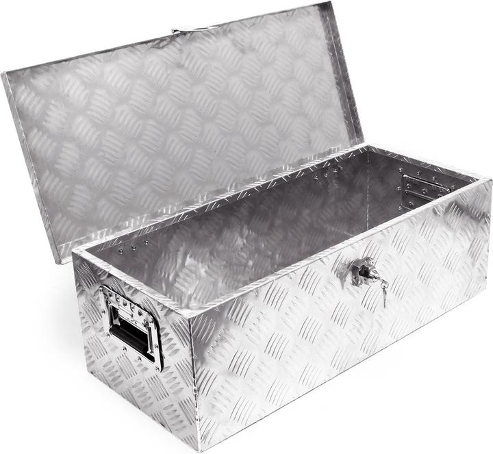 Wiltec Werkzeugbox 76x32x24,5cm Silberfarben Transportbox Werkzeugkiste Alubox