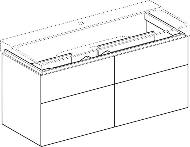 Actual product image Geberit Keramag / vanity unit Xeno white high gloss 4 drawers with soft-close mechanism for 120 cm 5 (53 x 117 cm)