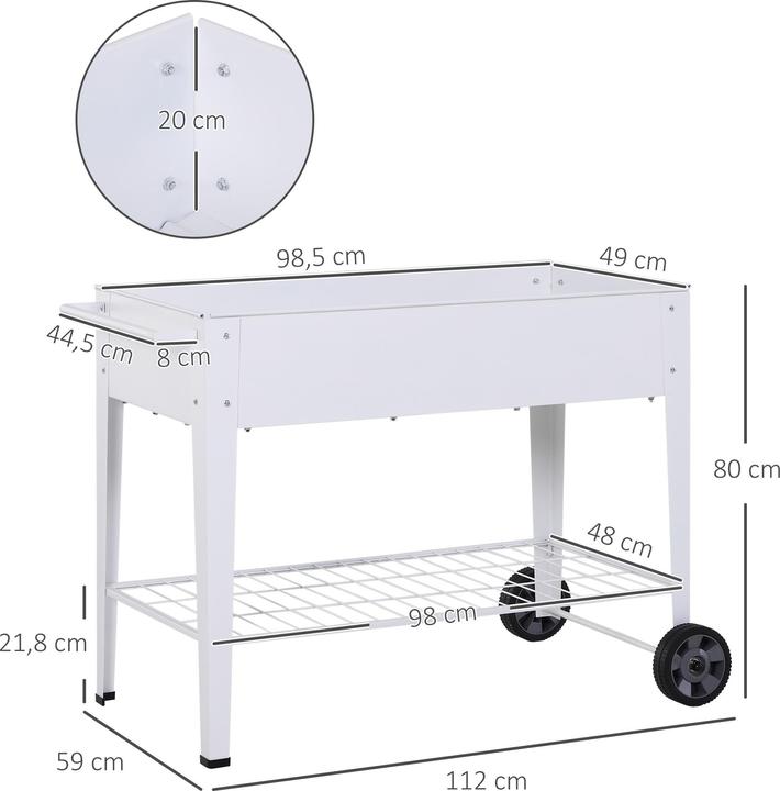 Image du produit Outsunny Mobiler Pflanzenwagen mit Stauraum