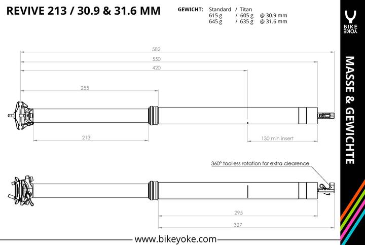 Produktbild BikeYoke Sattelstütze Revive Dropper Post (ø31.6 mm/213 mm) (31.60 mm)