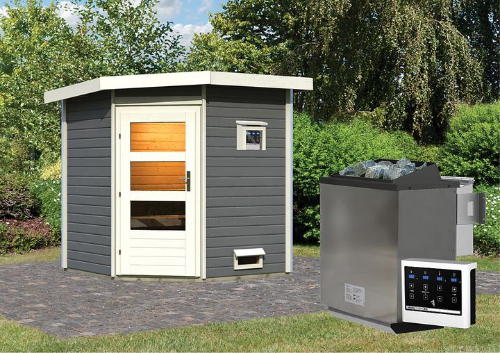 Image du produit Karibu Abri de sauna Pekka accès d'angle (9 KW Bio contrôle externe)