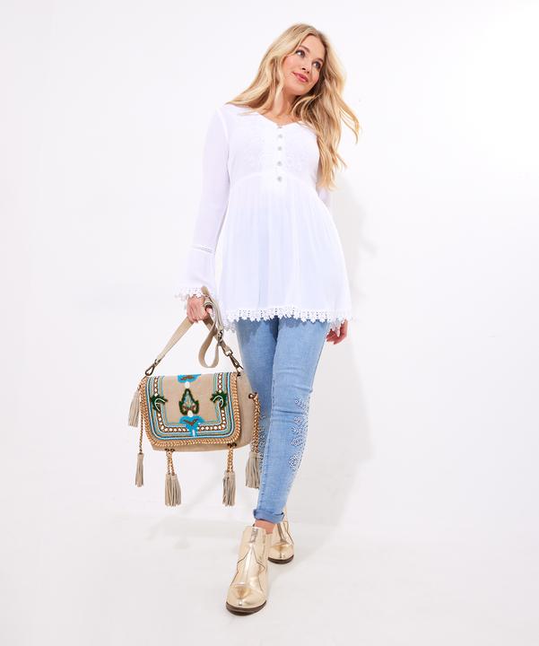 Actual product image Joe Browns Lace Trim Embroidered Tunic (38)