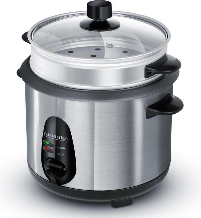 Actual product image Arendo Rice cooker 1l, 400 W, steam cooking insert, keep warm function, steamer, heat protection, with