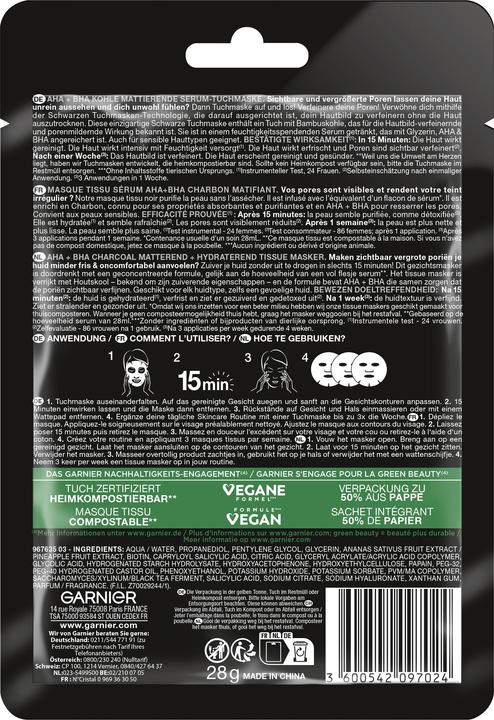 Actual product image Garnier Tissue Mask