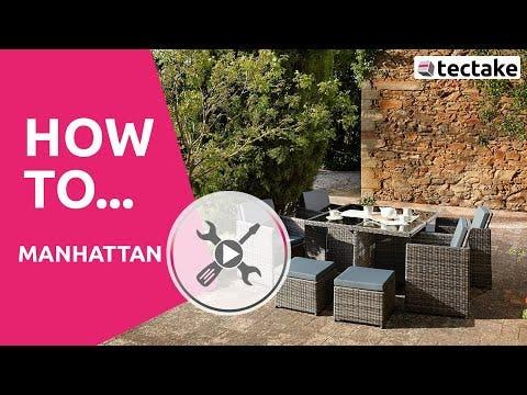 Immagine prodotto tectake set da giardino in rattan e alluminio Manhattan, variante 2 (100 cm)