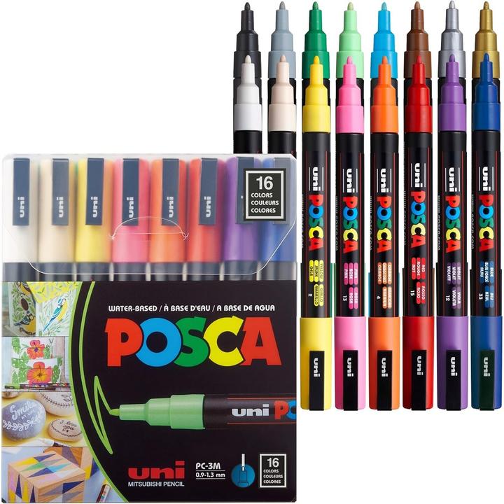 Produktbild Posca Filzstift PC-3M 16er Set (Multicolor, 1.30 mm, 16 x)