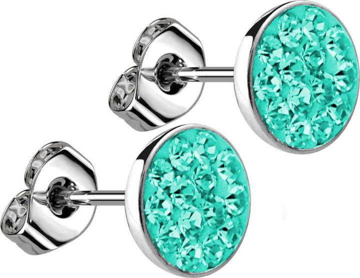 Image du produit Star Piercing Boucles d'oreilles argent assiette cristal turquoise (Acier chirurgical 316L, sans laiton)