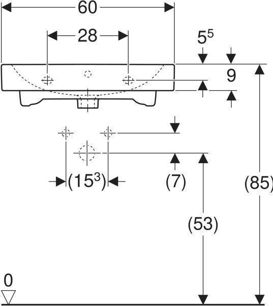 Produktbild Geberit Waschtisch iCon 60 cm wei Keratec 124060600 (485 mm, 600 mm)