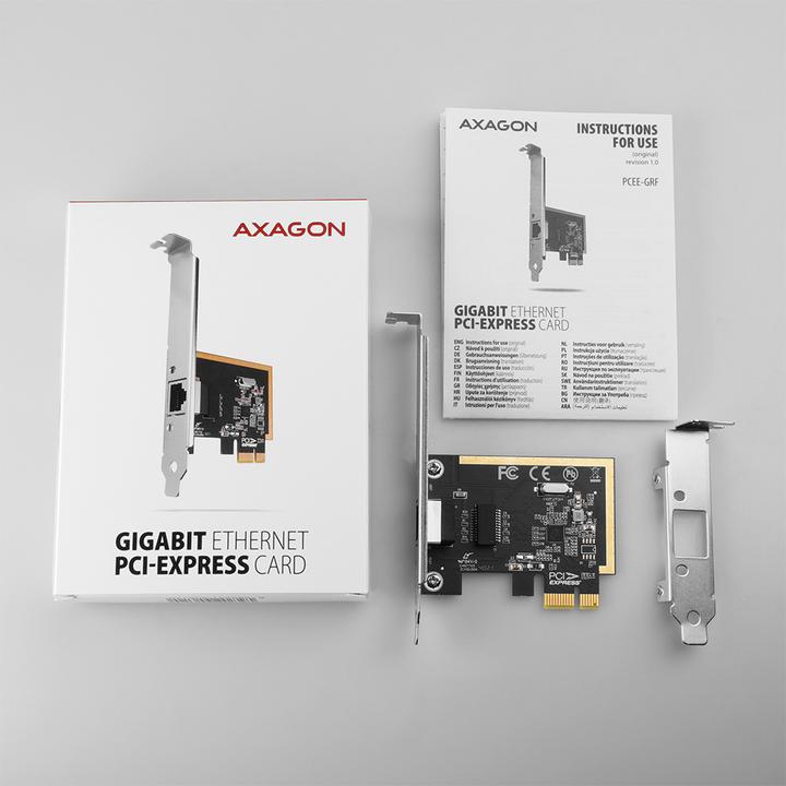 Image du produit Axagon PCEE-GRF PCI-Express Gigabit Ethernet Realtek 8111F + LP (Mini PCI Express)