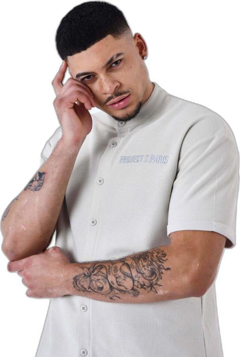 Actual product image Project X Paris plain textured mao collar hirt project x pari (S)