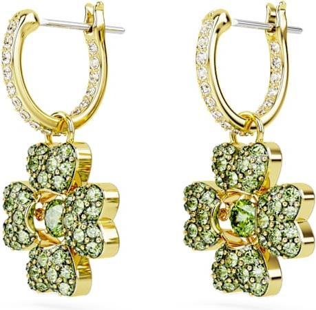 Image du produit Swarovski Idyllia Drop Pendentif d'oreille trèfle à quatre feuilles vert or (Métal)