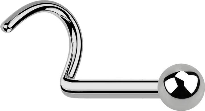 Star Piercing Steriler Nasenstecker gebogen silber mit Kugel (ohne Messing, Titan G23)