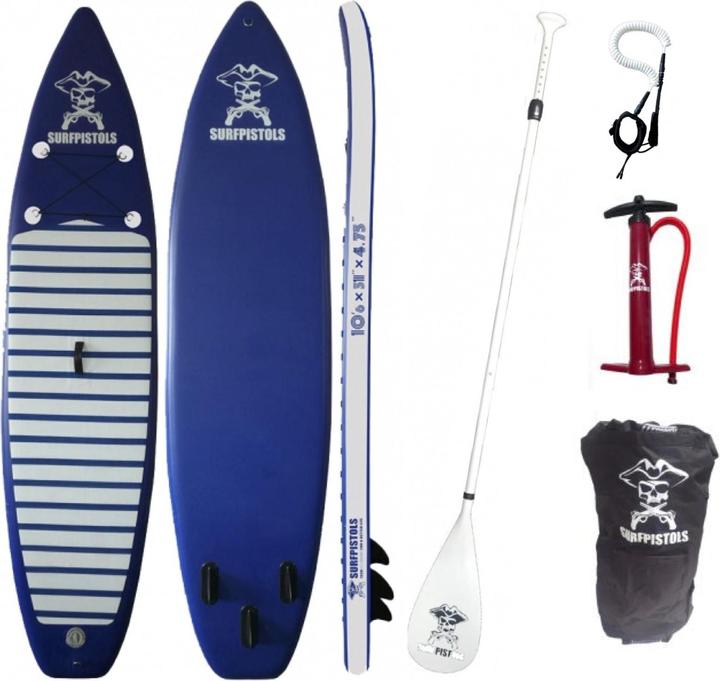 Actual product image Surfpistols Aufblasbare Stand Up Paddle s 10'6' Pack: Sup, Paddle, Leash (10'6")