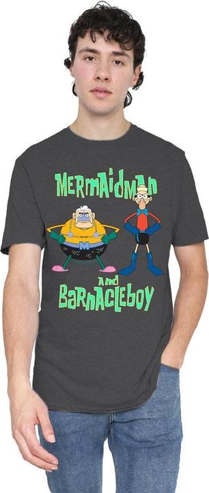 Immagine prodotto Spongebob Squarepants Maglietta L'Uomo Sirena e il Ragazzo Barnacle Adulto Unisex (M)