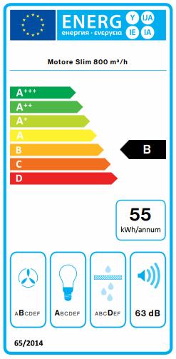 Energy Label Falmec STELLA 90 (Ceiling hood)