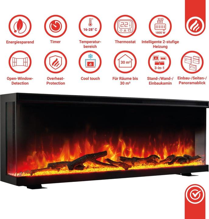 Actual product image Kaminio LEA 3-in-1 electric fireplace