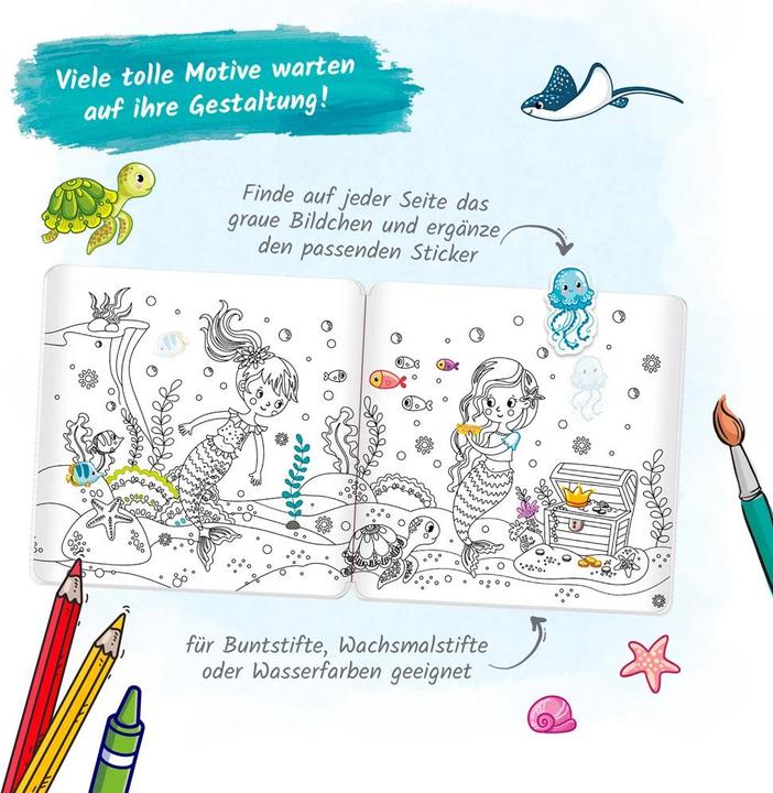 Immagine prodotto Libro di sirene da colorare con gli adesivi