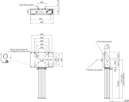 Immagine prodotto Vogels Sollevatore a pavimento XL max. 86/", 600 x 400, 135 kg