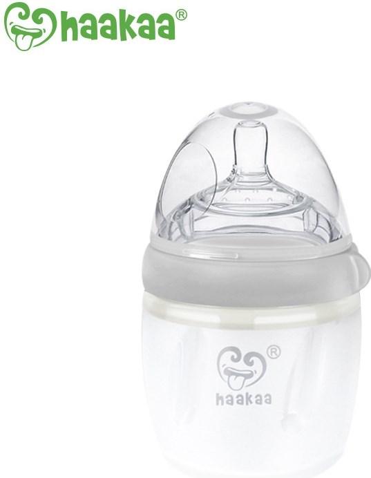 Haakaa Generation 3 Babyfles 160ml - Grijs
