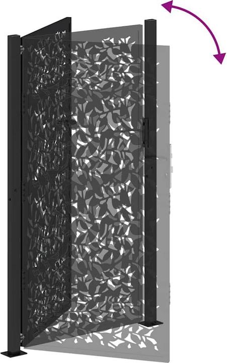 Immagine prodotto VidaXL Cancello da giardino nero 105x180 cm design ad ante in acciaio cancello per recinzione cancello da
