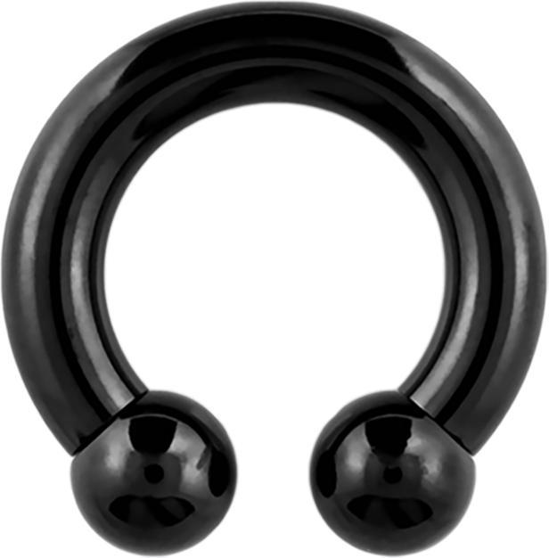 Produktbild Star Piercing Circular Barbell Innengewinde schwarz mit zwei Kugeln (Titan G23, ohne Messing)