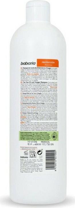 Actual product image Babaria Champu Con Extracto De Vinagre Sin Olor 600ml (600 ml, Liquid shampoo)