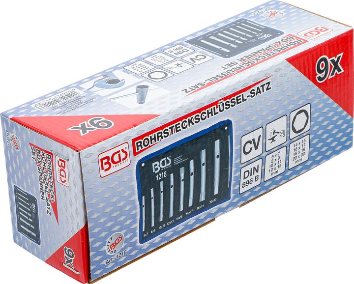 Produktbild BGS Rohrsteckschlüssel-Satz SW 6 x 7 - 20 x 22 mm 9-tlg.
