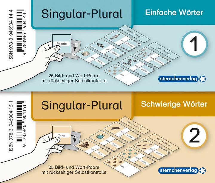 Immagine prodotto Meine Grammatikdose 1 und 2 - Singular-Plural - Einfache und schwierige Wörter (Tedesco, Katrin Langhans, sternchenverlag GmbH, 2022)