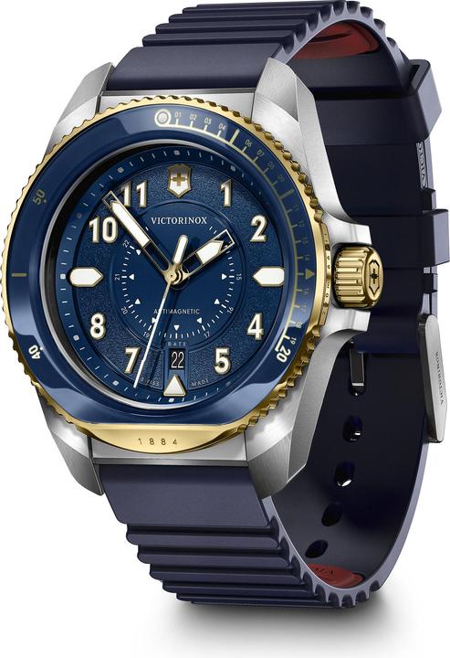 Image du produit Victorinox Journey 1884 Quartz Three hands Steel & Mineral, montre de plongée, 43 mm, Cadran Bleu, Bracelet Cao (Montre de plongée, 43 mm)