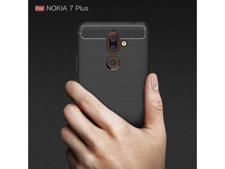 Actual product image Screenguard Nokia 7 Plus Cover Carbon Brushed Soft TPU (Nokia 7 Plus)